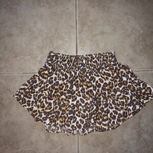 Aerie Skirt Size Medium, Womens Linen, Leopard Print, Mini Ruffle Cheetah